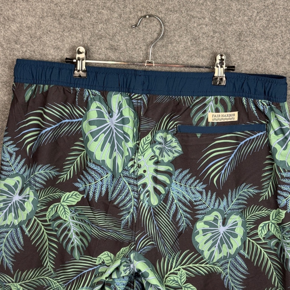 Fair Harbor Men's XXXL Swim Trunks Shorts Tropical Leaf Elastic Waist Drawstring - Picture 7 of 11